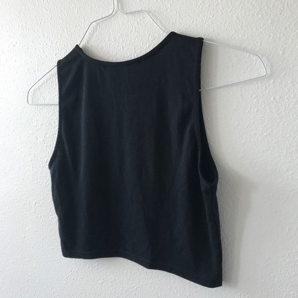 Black Cotton Midi Crop Top